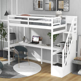 Bellemave® Twin Size Loft Bed with Storage Staircase and Built - in Desk - Bellemave
